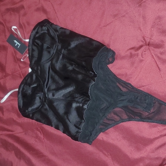 NWT LULU'S SATIN BUSTIER STRAPLESS THONG BODYSUIT W/FULL ZIP SNAP CROTCH STYLE - Picture 11 of 16